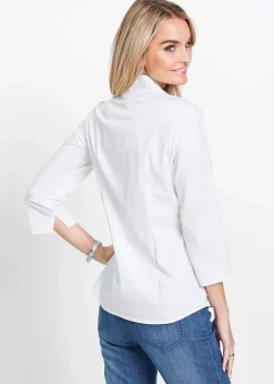 bonprix Bekleidung·Jacken & Mäntel|Blusen & Tuniken^Bluse mit Stehkragen weiß