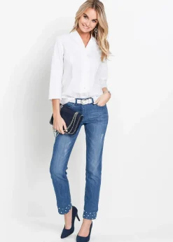 bonprix Bekleidung·Jacken & Mäntel|Blusen & Tuniken^Bluse mit Stehkragen weiß