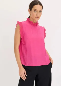 bonprix Bekleidung·Jacken & Mäntel|Blusen & Tuniken^Bluse mit Volants pink