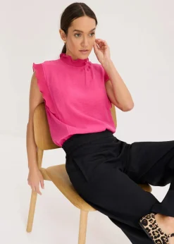bonprix Bekleidung·Jacken & Mäntel|Blusen & Tuniken^Bluse mit Volants pink