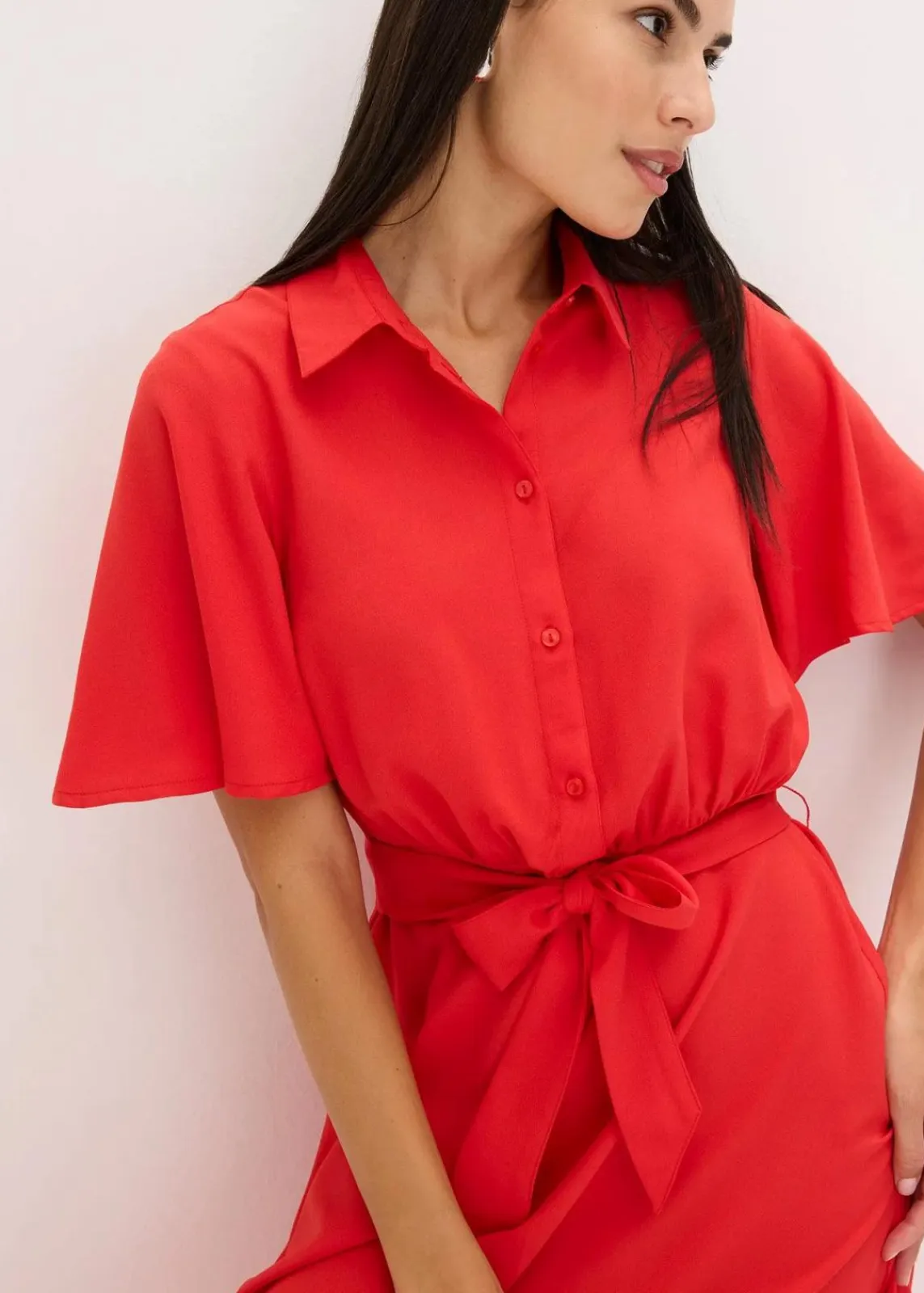 bonprix Bekleidung·Pullover & Strickjacken|Kleider^Blusenkleid erdbeere