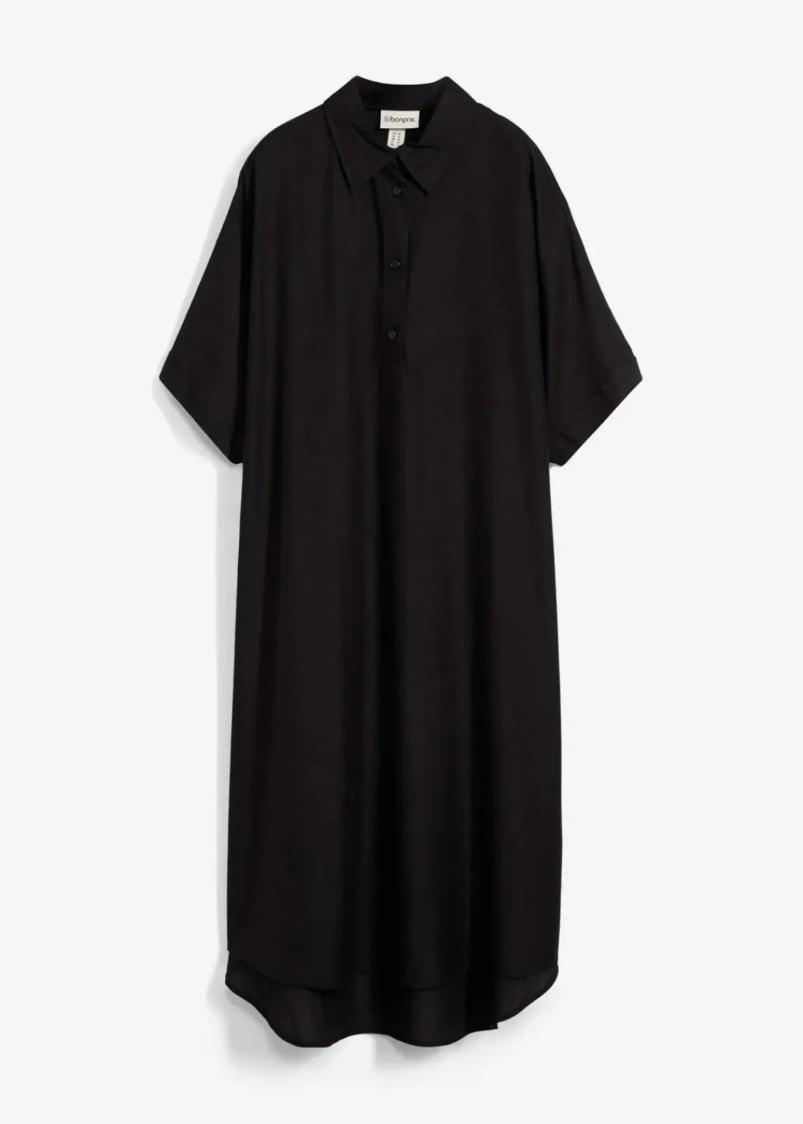 bonprix Kleider|Bekleidung·Pullover & Strickjacken^Blusenkleid aus feiner Viskose schwarz