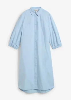 bonprix Nachhaltigere Materialien|Kleider^Blusenkleid aus leichter Baumwolle hellblau
