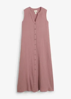 bonprix Kleider^Blusenkleid aus Musselin matt violett