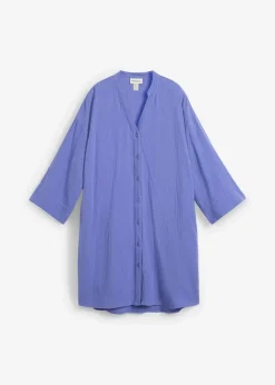 bonprix Kleider|Bekleidung·Pullover & Strickjacken^Blusenkleid aus Musselin lilablau