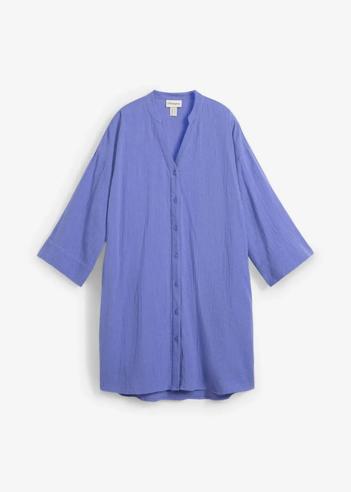 bonprix Kleider|Bekleidung·Pullover & Strickjacken^Blusenkleid aus Musselin lilablau