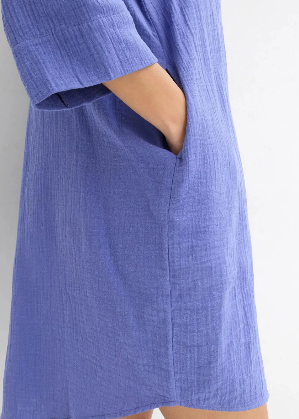 bonprix Kleider|Bekleidung·Pullover & Strickjacken^Blusenkleid aus Musselin lilablau
