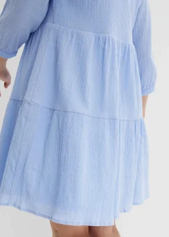 bonprix Kleider|Bekleidung·Pullover & Strickjacken^Blusenkleid aus reiner Baumwolle perlblau