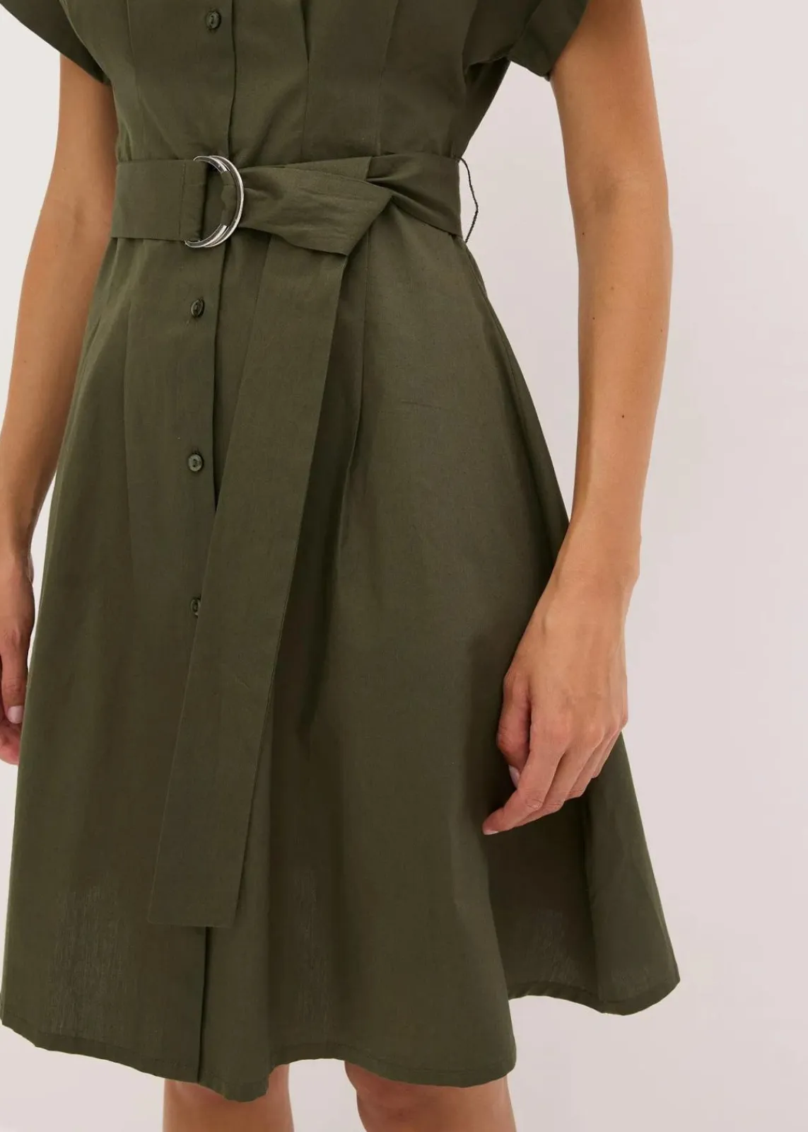 bonprix Kleider|Bekleidung·Pullover & Strickjacken^Blusenkleid aus reiner Baumwolle dunkeloliv