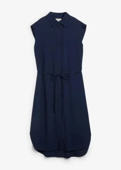 bonprix Bekleidung·Pullover & Strickjacken|Kleider^Blusenkleid aus weicher Viskose dunkelblau