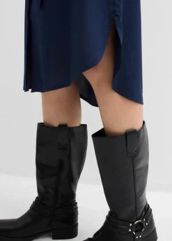 bonprix Bekleidung·Pullover & Strickjacken|Kleider^Blusenkleid aus weicher Viskose dunkelblau