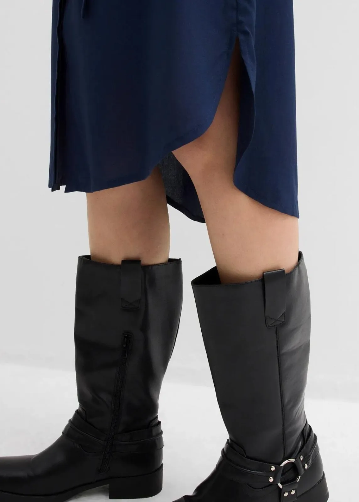 bonprix Bekleidung·Pullover & Strickjacken|Kleider^Blusenkleid aus weicher Viskose dunkelblau