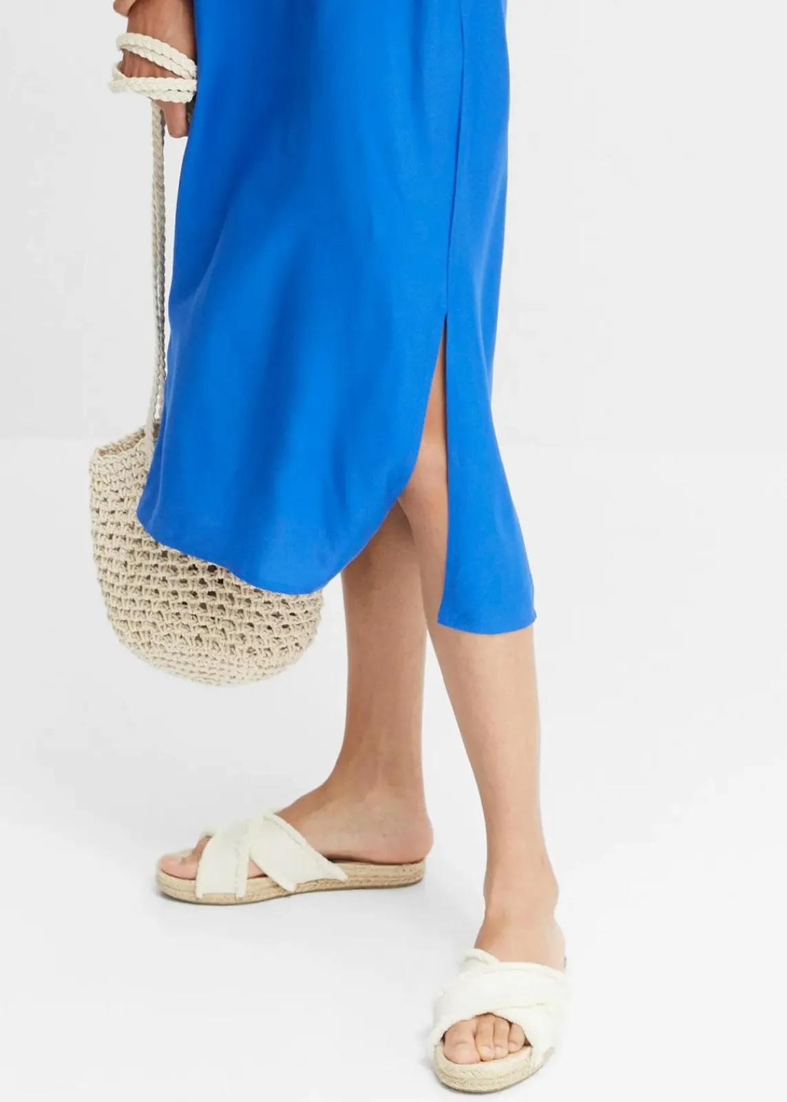 bonprix Kleider|Bekleidung·Pullover & Strickjacken^Blusenkleid mit Taschen arktikblau