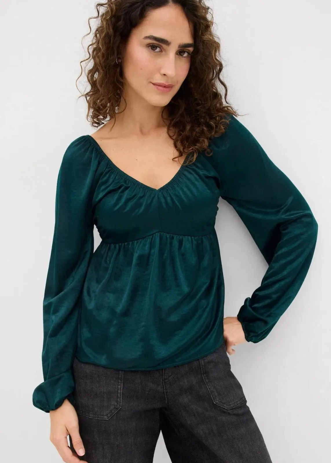 bonprix Nachhaltigere Materialien|Blusen & Tuniken^Blusenshirt tiefgrün
