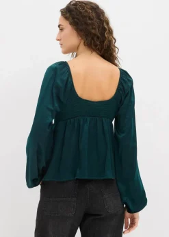 bonprix Nachhaltigere Materialien|Blusen & Tuniken^Blusenshirt tiefgrün