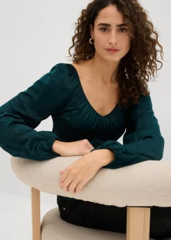 bonprix Nachhaltigere Materialien|Blusen & Tuniken^Blusenshirt tiefgrün
