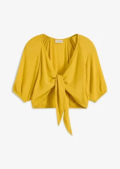 bonprix Bekleidung·Jacken & Mäntel|Blusen & Tuniken^Blusenshirt aus fließender Viskose lemoncurry