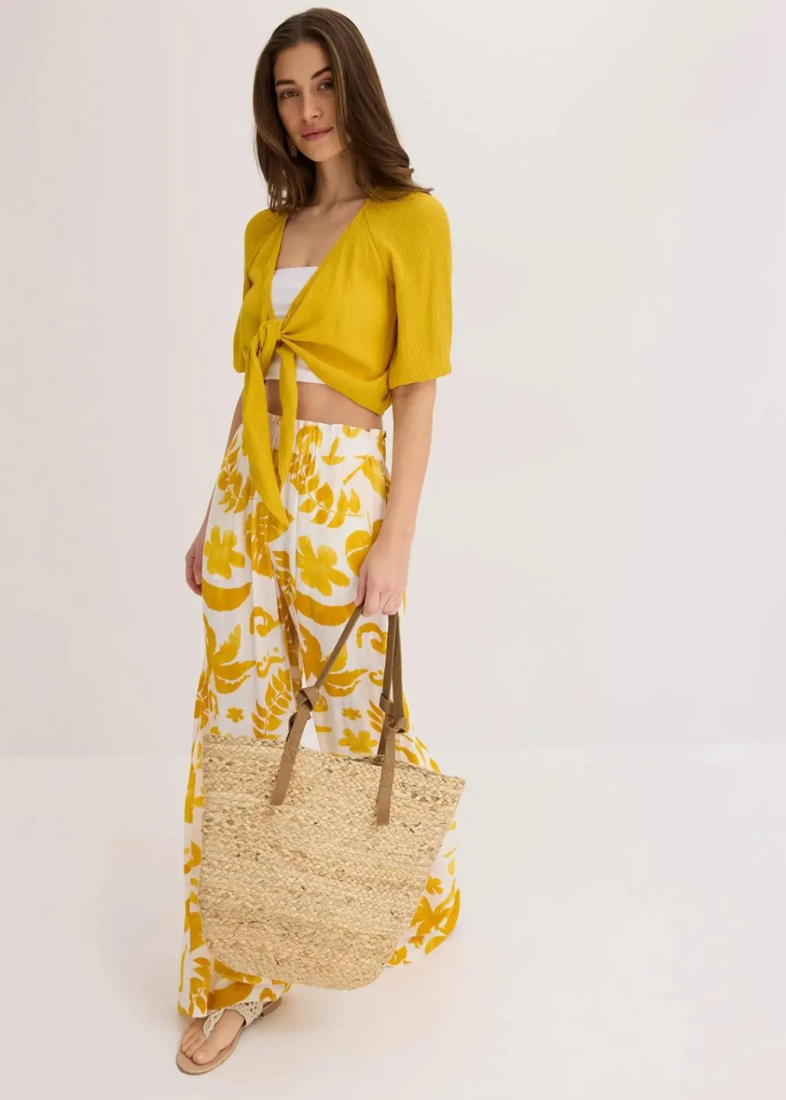 bonprix Bekleidung·Jacken & Mäntel|Blusen & Tuniken^Blusenshirt aus fließender Viskose lemoncurry