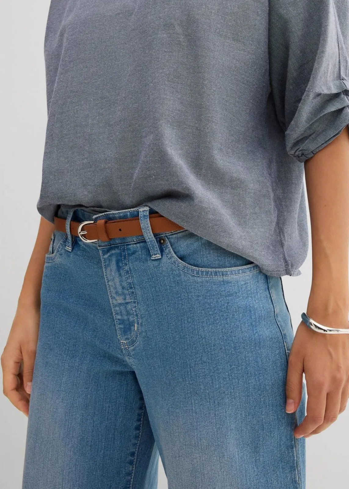 bonprix Blusen & Tuniken|Bekleidung·Jacken & Mäntel^Blusenshirt aus reiner Baumwolle dunkelblau