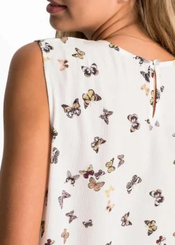 bonprix Bekleidung·Jacken & Mäntel|Blusen & Tuniken^Blusentop weiß bedruckt