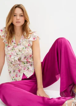 bonprix Bekleidung·Jacken & Mäntel|Blusen & Tuniken^Blusentop violettorchidee geblümt