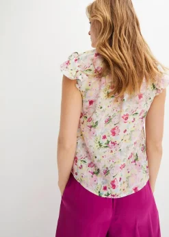 bonprix Bekleidung·Jacken & Mäntel|Blusen & Tuniken^Blusentop violettorchidee geblümt