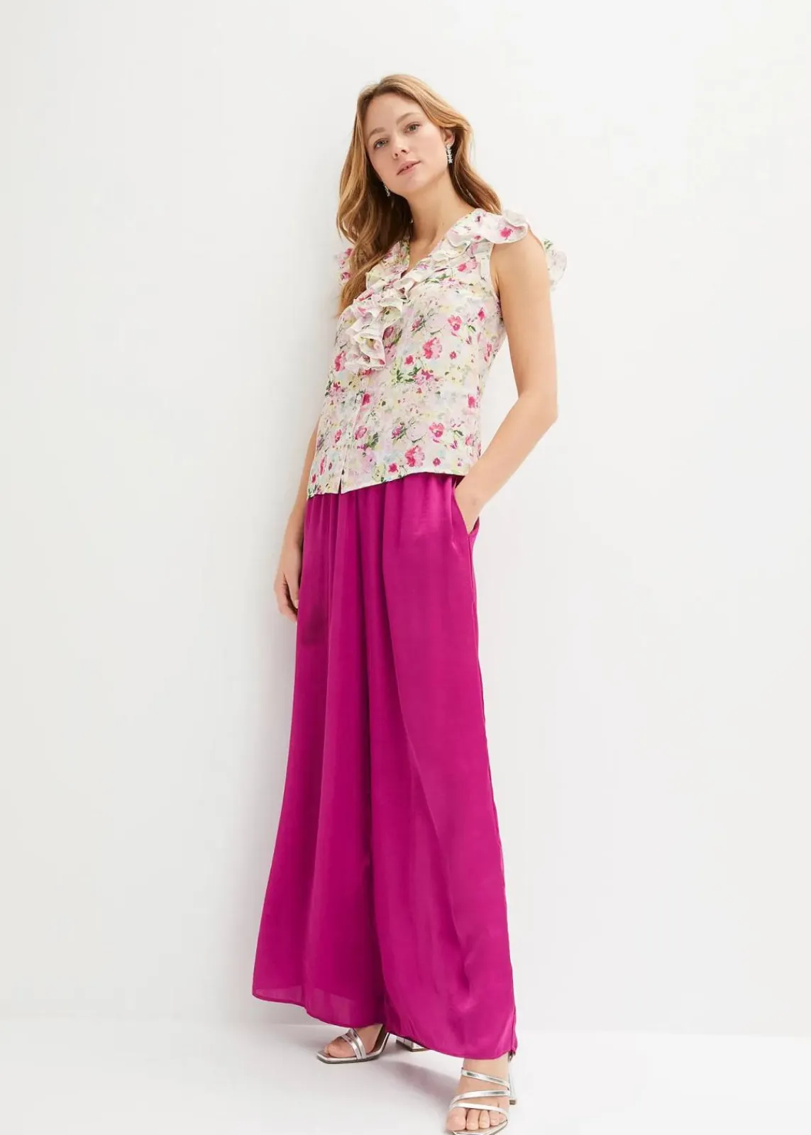 bonprix Bekleidung·Jacken & Mäntel|Blusen & Tuniken^Blusentop violettorchidee geblümt