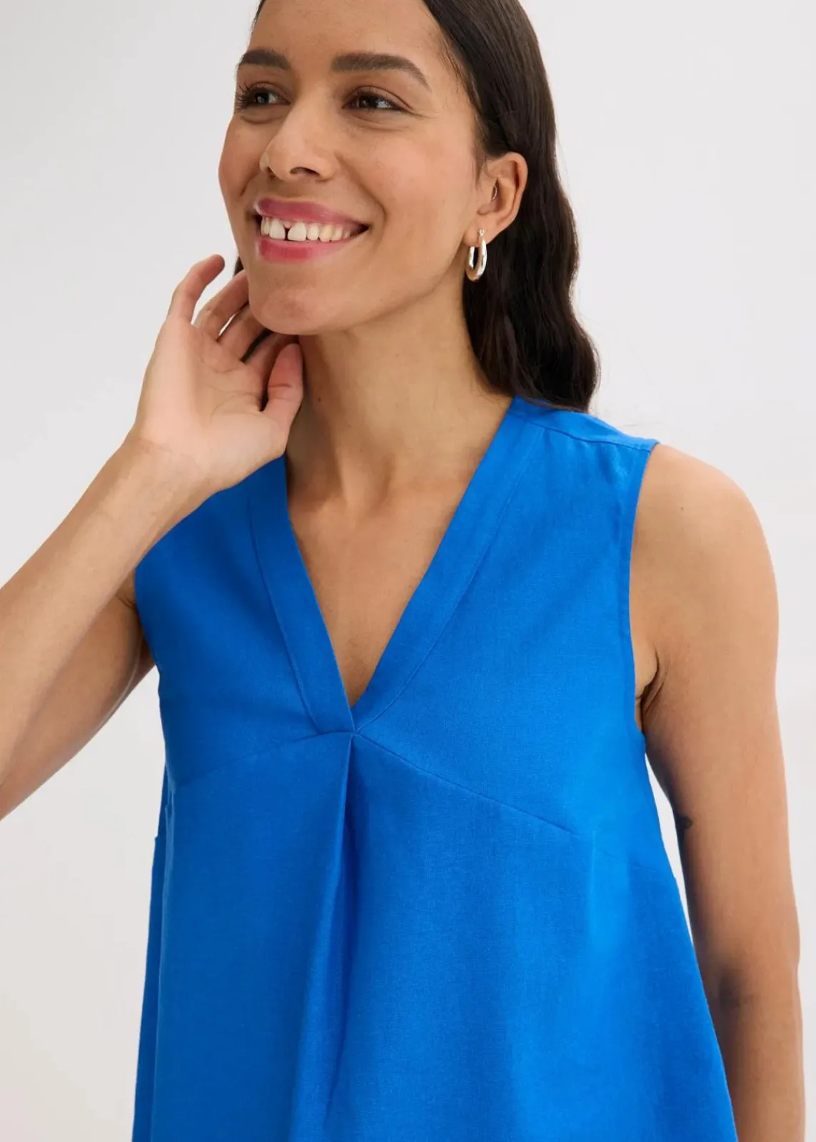 bonprix Shirts & Tops|Blusen & Tuniken^Blusentop aus luftigem Leinen-Mix arktikblau