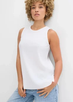 bonprix Bekleidung·Jacken & Mäntel|Blusen & Tuniken^Blusentop aus recyceltem Polyester wollweiß