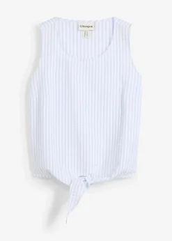 bonprix Bekleidung·Jacken & Mäntel|Blusen & Tuniken^Blusentop aus reiner Baumwolle zartblau/weiß gestreift