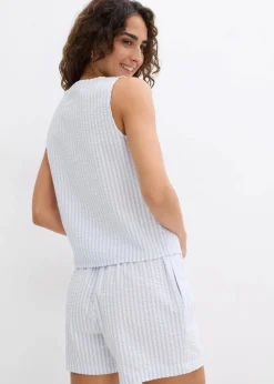 bonprix Bekleidung·Jacken & Mäntel|Blusen & Tuniken^Blusentop aus reiner Baumwolle zartblau/weiß gestreift