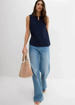 bonprix Shirts & Tops|Blusen & Tuniken^Blusentop aus weicher Viskose dunkelblau