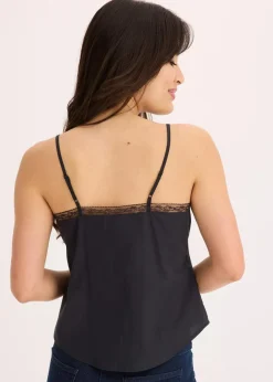 bonprix Shirts & Tops|Blusen & Tuniken^Blusentop mit Lochstickerei aus reiner Baumwolle schwarz