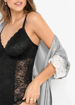 bonprix Wäsche·Bodies|Wäsche·Dessous^Body aus edler Spitze schwarz