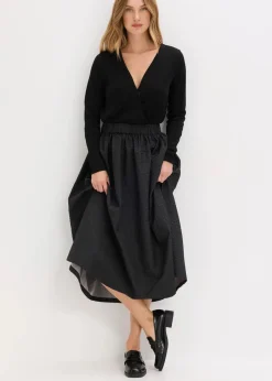 bonprix Shirts & Tops^Body aus fließendem Viskose-Mix schwarz