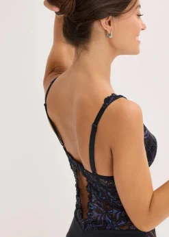 bonprix Wäsche·Bodies|Wäsche·Dessous^Body mit Glitzergarn schwarz