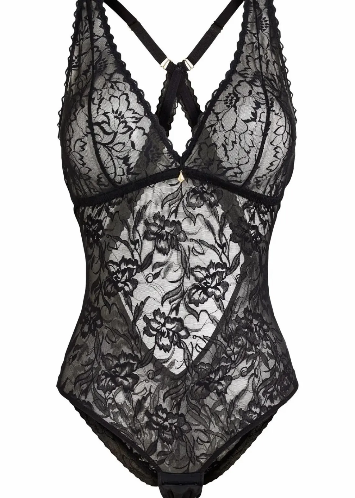 bonprix Erotikwäsche|Dessous^Body ohne Bügel aus zarter Spitze schwarz
