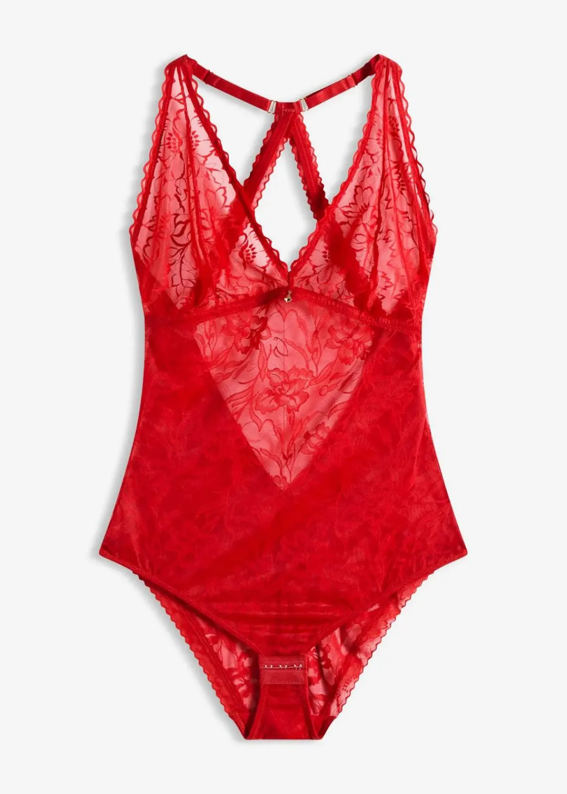 bonprix Wäsche·Bodies|Wäsche·Dessous^Body ohne Bügel aus zarter Spitze tiefrot