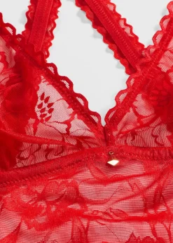 bonprix Wäsche·Bodies|Wäsche·Dessous^Body ohne Bügel aus zarter Spitze tiefrot