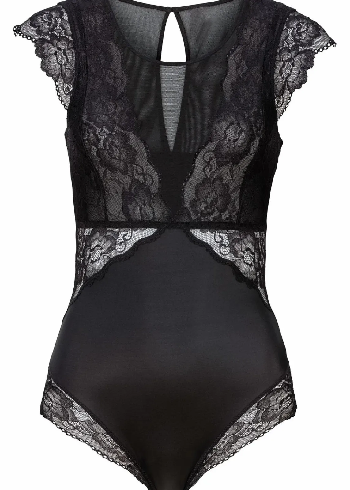 bonprix Wäsche·Bodies|Wäsche·Dessous^Body ohne Bügel mit zarter Spitze schwarz