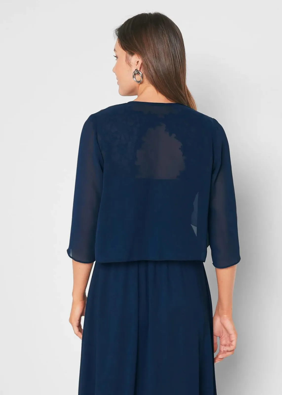 bonprix Bekleidung·Hosen|Nachhaltigere Materialien^Bolero aus feinem Chiffon dunkelblau