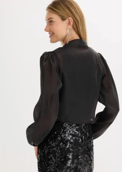 bonprix Bekleidung·Hosen|Festliche Mode^Bolero aus feinem Tüll mit Binde-Detail schwarz