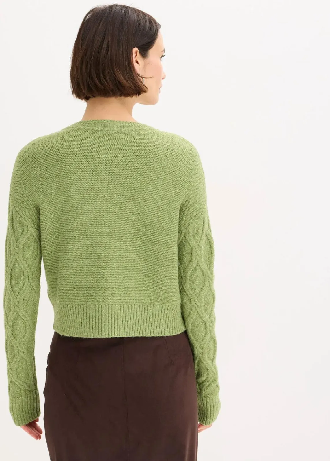 bonprix Bekleidung·Umstandsmode|Strickmode^Bomberjacke mit Wollanteil moos