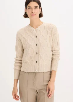 bonprix Bekleidung·Umstandsmode|Strickmode^Bomberjacke mit Wollanteil sand meliert