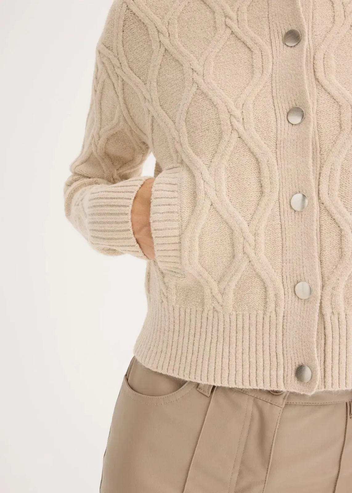 bonprix Bekleidung·Umstandsmode|Strickmode^Bomberjacke mit Wollanteil sand meliert
