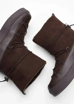 bonprix Gefütterte Winterschuhe|Boots^Boot dunkelbraun