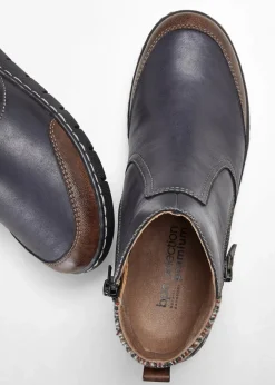 bonprix Komfortschuhe|Boots^Boot aus Leder dunkelblau/braun