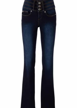 bonprix Kurzgrößen|Bekleidung·Shirts & Tops^Bootcut High Waist, Shaping dunkelblau used