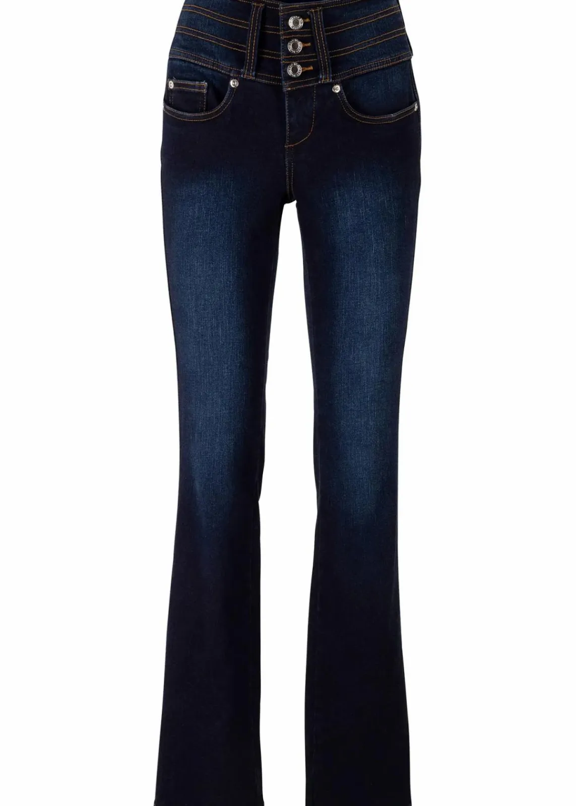 bonprix Kurzgrößen|Bekleidung·Shirts & Tops^Bootcut High Waist, Shaping dunkelblau used
