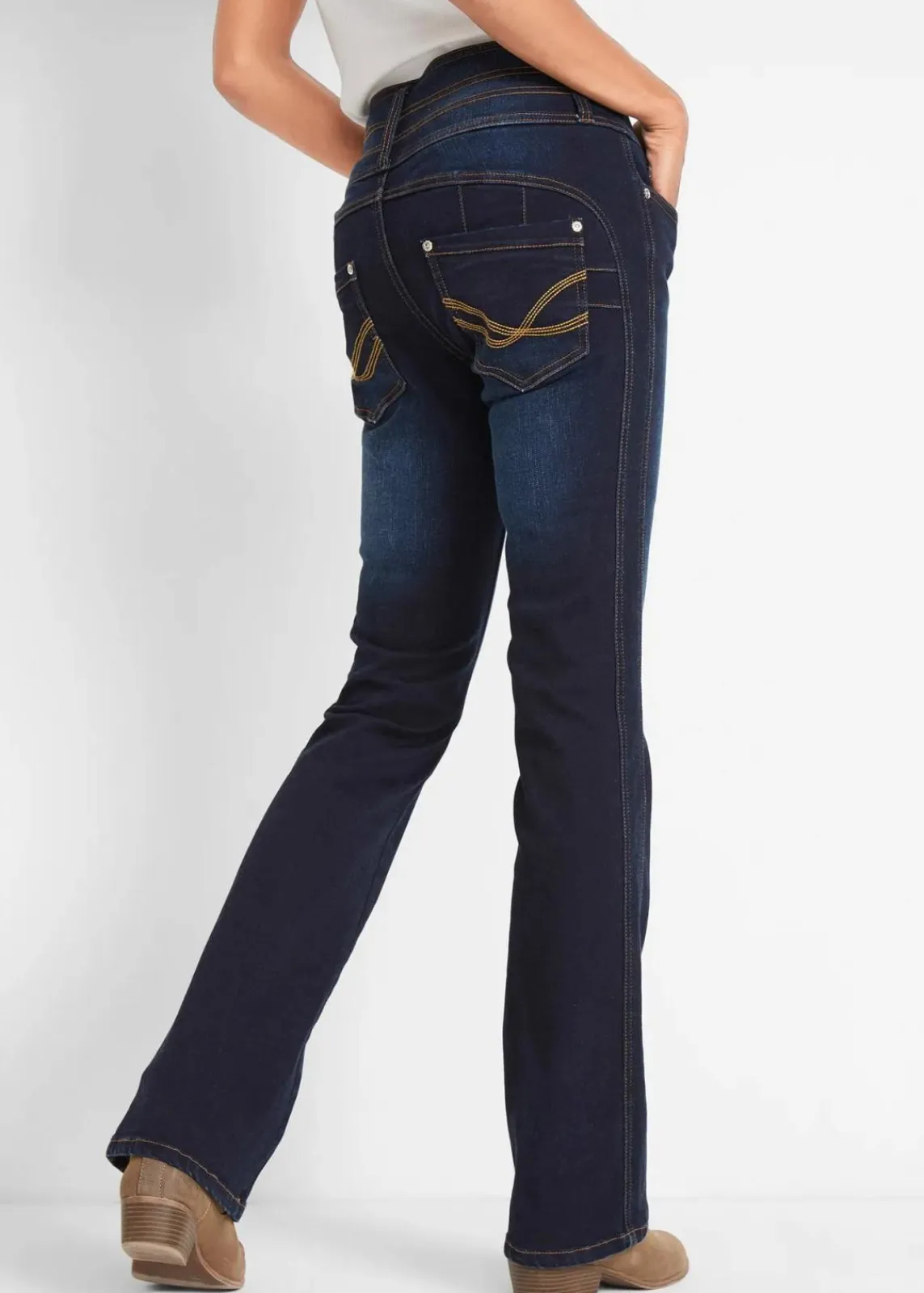 bonprix Kurzgrößen|Bekleidung·Shirts & Tops^Bootcut High Waist, Shaping dunkelblau used